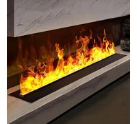 Cheminée électrique avec flamme réaliste de vapeur d'eau 3D, écran tactile et télécommande, remplissage automatique de l'eau, pas de chauffage