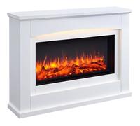 Cheminée électrique BALDERIA Argon - Cheminée sur pied, chauffage 2000 W - Blanc