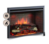 BALDERIA cheminée électrique Calida 30" | Foyer électrique Mural avec Effet de Flammes 3D | Chauffage 2000W, éclairage LED | Cheminée encastrable avec télécommande, minuteur & Thermostat | Noir