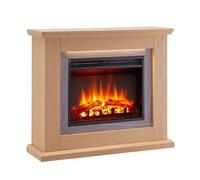 Cheminée électrique BALDERIA Charon - Cheminée sur pied, 2000 W - Chêne clair