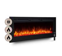 Cheminée électrique BALDERIA Fiamma 60 - Cheminée encastrable, chauffage 2000 W - Noir