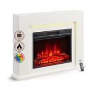 BALDERIA Cheminée électrique Finn-DESIGN | Cheminée électrique autonome, effet de flamme 3D, éclairage d'ambiance LED, chauffage 2000 W, minuterie, thermostat, contrôle de démarrage, protection contre