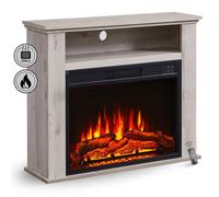 BALDERIA cheminée électrique Frida | Cheminée sur Pied avec Chauffage 2000 W | Compartiment supplémentaire, Effet Flamme 3D | Foyer avec télécommande, minuterie, Thermostat | Gris, Bronze