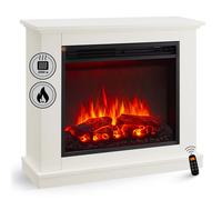 CrownFlame cheminée électrique de sol Phanos | Avec effet de flammes 3D| Chauffage 2000W| Avec télécommande & thermostat| Blanc