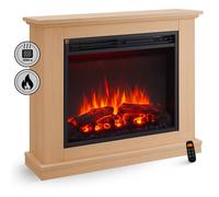 BALDERIA cheminée électrique Phanos | Foyer électrique sur Pieds avec Effet de Flammes 3D | Chauffage 2000W, éclairage LED | Cheminée de Sol avec télécommande, minuteur & Thermostat | Marron Clair