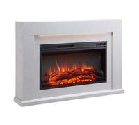 Cheminée électrique BALDERIA Xerxes - Cheminée sur pied, chauffage 2000 W - Aspect béton