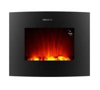 Cecotec Foyer électrique décoratif Ready Warm 2250 Curved Flames. 2000 W, Taille 22", WiFi, 2 Niveaux de Puissance, Télécommande, Panneau incurvé, Minuterie, 20 m2 (26", Noir | Contrôle Wi-FI)
