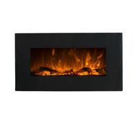 Cheminée électrique CHANDELA - L84 x P14 x H45 cm - Noire