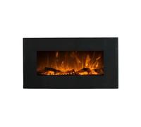 Cheminée électrique CHANDELA - Murale - L84 x P14 x H45 cm - Noire