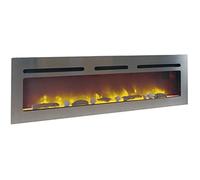 Cheminée Électrique - CHEMIN'ARTE - Brite INOX 3XL - 2000W - Encastrable - Télécommande incluse