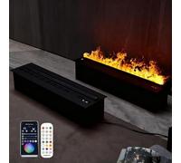Cheminée électrique Cheminée à Vapeur d'eau 3D avec Flamme Humidificateur Cheminée électrique Encastrée CheminéE à Vapeur avec Télécommande Tactile,01,70cm/27.6in