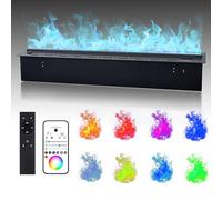 Cheminée électrique, cheminée à Vapeur d'eau 3D avec télécommande, Application Intelligente, humidificateur encastré, Plusieurs Couleurs et Flamme atomisée réaliste, pour la décora