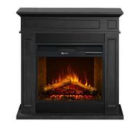 Cheminée électrique cheminée au sol JEFFERSON en bois noir L 89,5 x H90,5 x P28