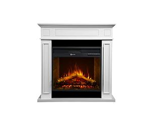 Cheminée électrique Cheminée de sol JEFFERSON en bois Blanc L 89,5 x H90,5 x P28