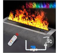 Cheminée électrique, cheminée électrique à Vapeur d'eau 3D, Flamme atomisée réaliste, poêle à Vapeur électrique avec écran Tactile/télécommande, Remplissage d'eau Automatique 9Colors-80cm/31.5in