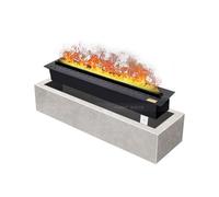 Cheminée électrique, cheminée encastrée avec lumière LED Intelligente de Couleur Flamme, écran Tactile, télécommande Décoration(1000mm)