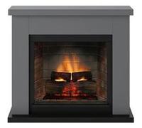 Cheminée électrique connectée 1400W - FRODE Powerflame 2 - effets flammes 3D et crépitement - Gris Gris