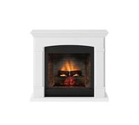 Cheminée électrique connectée 1400W - HELMI Powerflame 2 - effets flammes 3D et crépitement - Blanc