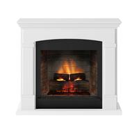 Cheminée électrique connectée 1400W - HELMI Powerflame 2 - effets flammes 3D et crépitement - Blanc