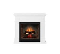 Cheminée électrique connectée 1400W - LARSEN Powerflame 2 - effets flammes 3D et crépitement - Blanc