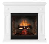 Cheminée électrique connectée 1400W - LARSEN Powerflame 2 - effets flammes 3D et crépitement - Blanc