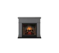 Cheminée électrique connectée 1400W - LARSEN Powerflame 2 - effets flammes 3D et crépitement - Gris