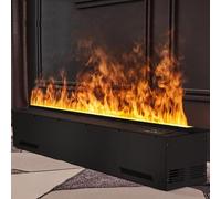 Cheminée électrique décorative à Vapeur d'eau avec humidificateur et Flamme atomisée 3D, Panneau Ultra-Fin de 3 mm, sans Chauffage, Superbe décoration pour Maison, Bureau, hôtel, 1