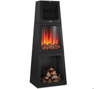 Cheminée électrique décorative avec effet de flammes 3D et thermostat