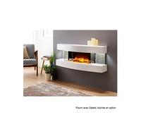 Cheminée électrique design 2000w Chemin'arte lounge Blanc G