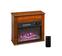 HOMCOM Cheminée électrique 1000W/2000W, Effet Flamme 3D à 6 Couleurs et 3 luminosités réglables, Fausse cheminée décorative avec Thermostat réglable, télécommande, minuterie, jusqu'à 30 m², Marron
