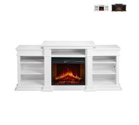 Cheminée électrique - Divina Fire - Biden - Bois Blanc - 900/1800 W - Télécommande incluse