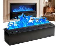 Cheminée Électrique - Double Commande (Tactile/À Distance), Flamme De Brume Réaliste pour Le Yoga/La Décoration Intérieure, LED À Économie D'Énergie, Cheminée À Vapeur d'eau 3D 80cm