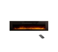 Chemin'Arte Cheminée électrique encastrable Élysée 5XL 180 cm noir Effet flammes LED, télécommande
