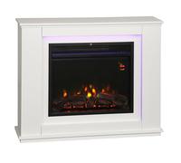 Cheminée électrique - HOMCOM - 1000W/2000W - 12 couleurs et 5 luminosités réglables - MDF et acier - 98x25x80cm - blanc