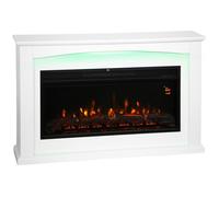 HOMCOM Cheminée Électrique 1000W/2000W Effet Flamme 5 Luminosités Blanc