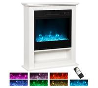 Cheminée électrique - HOMCOM - 1800W - effet flamme à 9 couleurs et 5 luminosités réglables - métal et ABS - 121x25x77cm - blanc