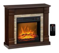 Cheminée électrique - HOMCOM - 1800W - effet flamme, luminosité et température réglables - métal - 80x21,6x67,8cm - marron