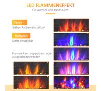 Cheminée électrique HOMCOM à montage mural LED flamme 1000/2000W télécommande 7 couleurs noir finition élégante