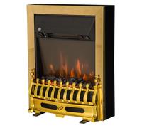 HOMCOM Cheminée électrique Effet de Flamme Style néo rétro Thermostat 1000-2000 W Noir Or