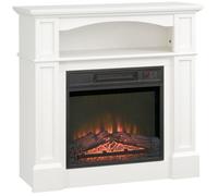 Cheminée électrique - HOMCOM - effet flammes LED luminosité réglable avec télécommande - acier - 80,5x32,3x80,5cm - blanc