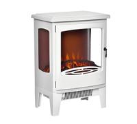 Cheminée électrique - HOMCOM - néo-rétro - 900-1800 W Simulation Flammes LED luminosité réglable - Acier - 39x26x54.8cm - Blanc