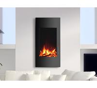 Cheminée électrique incurvée VULCANO - L41 x P13 x H81 cm - Noire Noir