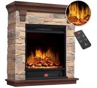 Cheminée électrique - KESSER® - Modèle sur pied - Effet de flamme LED 3D - 1800W - Télécommande incluse