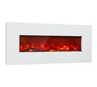 Cheminée électrique Lausanne Long - Chauffage 1600W - Pour 40m² - Largeur 128cm - Blanc