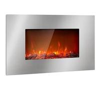 Klarstein Cheminée électrique murale encastrable 2000 W télécommande effet flamme LED argent