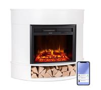 Klarstein Cheminée Electrique d'Intérieur, Chauffage Electrique de 1800W, Fausse Cheminée Decorative avec Effet Flamme en LED, Télécommande Inclus, Programmable, Minuterie, Thermostat Réglable