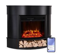 Cheminée électrique - Klarstein Loloru - Radiateur soufflant 900-1800 W minuterie télécommande - Contrôle par app - Noir