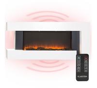 Chauffage électrique - Klarstein Studio Light & Fire 2 - Fausse cheminée - 1000/2000W - Télécommande - Blanc Blanc G
