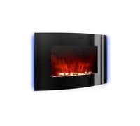 Klarstein Cheminée électrique murale Lausanne 2000 W télécommandée effet flamme LED Noir