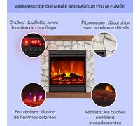 Cheminée électrique Lienz 1800W décor pierre Polystone Télécommande